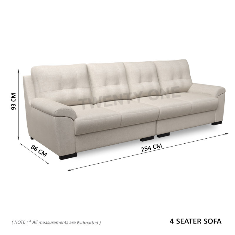 SKH N2136 CASSIA 4 SEATER FABRIC SOFA 2B